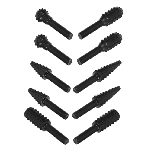 SOIMISS 10 Stück Teiliges Holzschnitzwerkzeug Set Robuste Rotationsfeilen für Holzverarbeitung Vielseitige Köpfe für DIY Projekte und Professionelle Anwendungen Leicht und Tragbar von SOIMISS