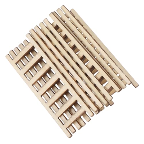 SOIMISS 10 Stück Teiliges Mini Holzleiter Puppenhaus Zubehör Realistische Treppe für Miniaturszenen Modellbau DIY Leiter Kleine Holzstufen für Puppenhaus Dekoration von SOIMISS
