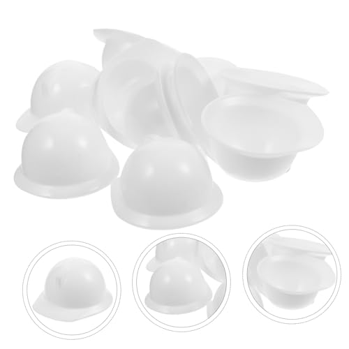 SOIMISS 10 Stück Teiliges Miniatur Bauhelme für Puppen Weiße Kunststoff Helmmodelle als Dekorative Puppenhüte Sicher und Vielseitig für Party und Spielzubehör von SOIMISS