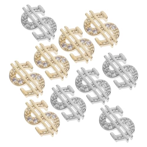 SOIMISS 10 Stück Teiliges Nail Art Charms aus Metalllegierung Gold und Silberfarbene Nageldekorationen Glänzende DIY Nail Ornament Anhänger für Individuelle Nagelgestaltung von SOIMISS