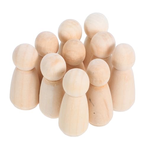 SOIMISS 10 Stück Teiliges Naturbelassene Holzfiguren zum Bemalen DIY Bastelpuppen Handliche Holz Dekofiguren für Kinderhandwerk Hochzeitstorten Topper Kreative Familienaktivitäten von SOIMISS