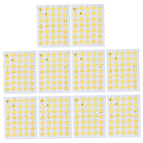 SOIMISS 10 Stück Teiliges PVC Stern Aufkleber Glitzer Selbstklebend Abziehbar Belohnungssticker für Schüler Motivation Dekoration für Schule und Basteln von SOIMISS