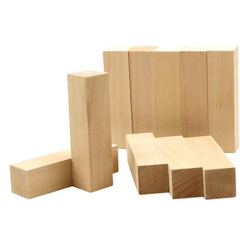 SOIMISS 10 Stück Teiliges Rechteckige Holzblöcke aus Naturbelassenem Kiefernholz Stabile DIY Holzklötzchen zum Schnitzen Schnitzen und Basteln Leicht und Kindgerecht für Kreative von SOIMISS