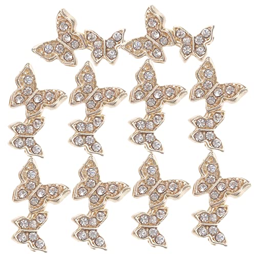 SOIMISS 10 Stück Teiliges Schmetterlings Nagelzubehör mit Strasssteinen für Kreative Nageldesigns für Besondere Anlässe DIY Projekte und Vielseitige Anwendungen von SOIMISS