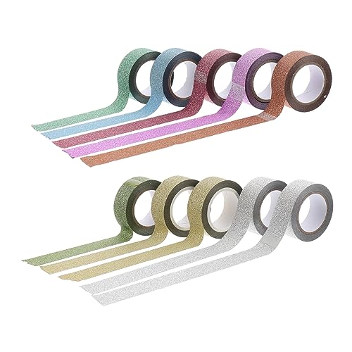 SOIMISS 10 Stück Teiliges Washi Tape Ablösbare Bunte Glitter Klebebänder Vielseitig für DIY Basteln Scrapbooking Geschenkverpackung und Home Dekoration SOIMISS 10 Stück Teiliges Washi Tape Ablösbare Bunte Glitter Klebebänder Vielseitig für DIY Basteln Scrapbooking Geschenkverpackung und Home Dekoration von SOIMISS