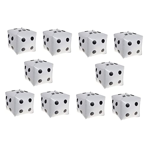 SOIMISS 10 Stück Teiliges Weiße Folien Dice Ballons Starke Dicke Poker Partydekoration für Innen und Außen Vielseitig für Themen und Spielpartys Geburtstage Weihnachten von SOIMISS
