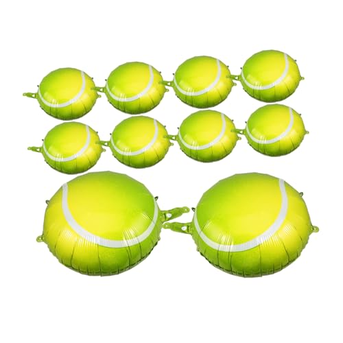 SOIMISS 10 Stück Tennisballon Sportballballons Klein Luftballons Partyzubehör Zum Thema Tennis Sportballonbogen Tennisball-ballon Partygeschenk Tennis-partyzubehör Groß Grün Aluminiumfolie von SOIMISS