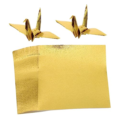 SOIMISS 100 Blatt Faltpapier DIY Origami Papier Gold für Herstellung von Papierkranichen Quadratisch Handgefertigt für Bastelprojekte und Kreative von SOIMISS