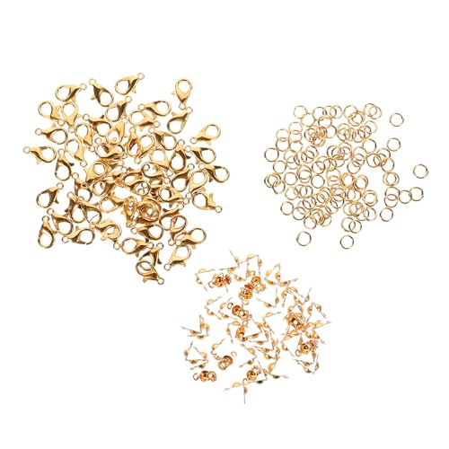 SOIMISS 100 Sätze Teiliges DIY Goldfarbene Lobster Clips und Jumpringe für Halsketten Armbänder Vielseitige Schmuckherstellung und Reparatur Zubehör für Damen SOIMISS 100 Sätze Teiliges DIY Goldfarbene Lobster Clips und Jumpringe für Halsketten Armbänder Vielseitige Schmuckherstellung und Reparatur Zubehör für Damen von SOIMISS