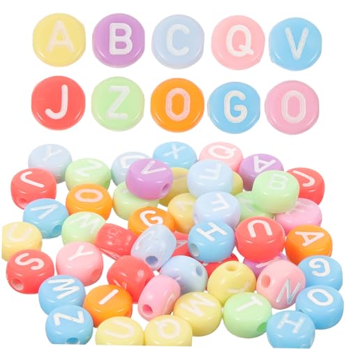 SOIMISS 100 Stck Teiliges Acryl Buchstabenperlen Bunte DIY Armband Perlen mit Alphabet Langlebige und Verschleißfeste Acrylperlen für Schmuckherstellung Geeignet für Kreative von SOIMISS