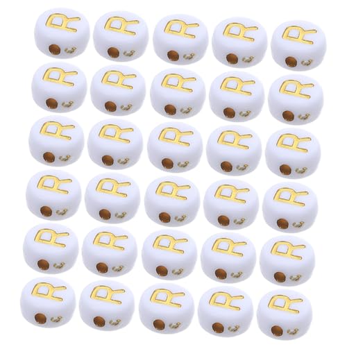 SOIMISS 100stücke Runde Buchstabenperlen Aus Acryl Goldene Alphabetperlen Für Armbänder Flache Runde Perlen Mit Weißen Buchstaben Perlenbuchstaben Für Diy-schmuck Und SOIMISS 100stücke Runde Buchstabenperlen Aus Acryl Goldene Alphabetperlen Für Armbänder Flache Runde Perlen Mit Weißen Buchstaben Perlenbuchstaben Für Diy-schmuck Und von SOIMISS