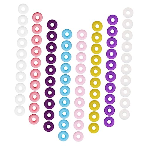 SOIMISS 100 Stück Bunte Silikon Ringe für Schmuckherstellung Stopperperlen für DIY Armbänder und und Langlebig Loch für Kreative Bastelprojekte von SOIMISS