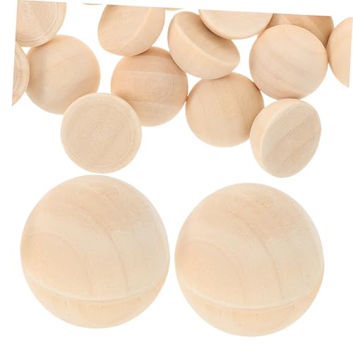 SOIMISS 100 Stück Halbrunde Holzperlen Naturholz Halbperlen für DIY Schmuck Basteln Handwerk Dekorationen Kreative Holzperlen für Armbänder Halsketten Anhänger von SOIMISS