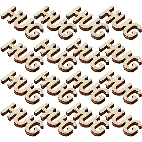 SOIMISS 100 Stück Holzbuchstaben Hug DIY Bastelbuchstaben für Valentinstag Hochzeiten und Dekorationen Kreative Holzbuchstaben für Persönliche und Kreative Projekte von SOIMISS