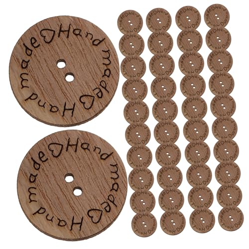 SOIMISS 100 Stück Holzknöpfe für DIY Nähprojekte Bastelknöpfe Natürlichem Holz zum Annähen Kleidung Jacken und Stoffen Robust und Wiederverwendbar von SOIMISS