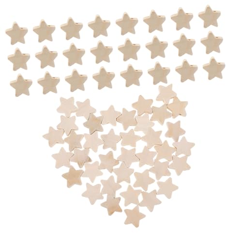 SOIMISS 100 Stück Holzperlenmaterial Zahlenperlen Zur Armbandherstellung Winzig Basteln Abstandsperlen in Sternform Sternperle Perlen Für Schmuckhersteller Perlen-kit Zubehör Bambus Beige von SOIMISS