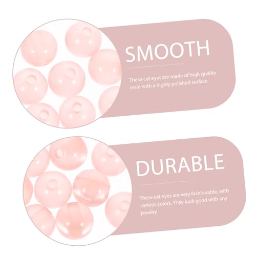 SOIMISS 100 Stück Katzenaugen Perlen Rosa Rund Resin Schmuckperlen DIY Bastelperlen für Halsketten Armbänder Schmuckherstellung DIY Zubehör für Kreative Schmuckgestaltung von SOIMISS