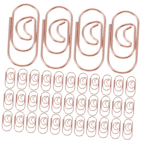 SOIMISS 100 Stück Mini Mond Büroklammern Dekorative Metallclips Roségold Praktische und Stabile Büroklammern für Dokumente und Notizen für Büro und Schule von SOIMISS