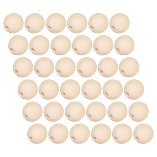 SOIMISS 100 Stück Runde Holzperlen Naturbelassen Unvollendete Holzkugeln zum Basteln Schmuckherstellung DIY Handwerk Vintage Spacer Beads Holzperlen für Kreative Projekte von SOIMISS