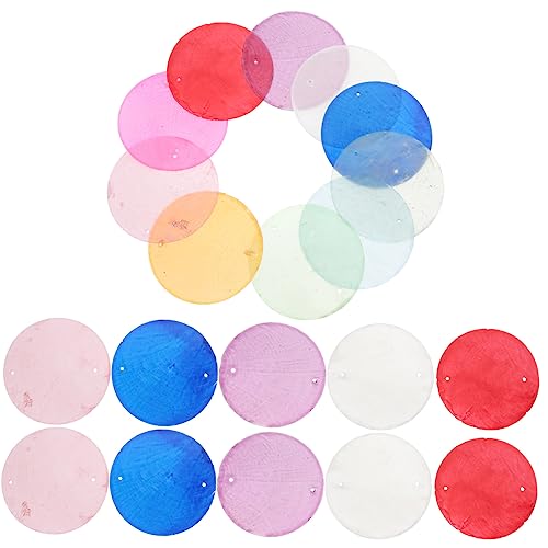 SOIMISS 100 Stück Runde Muschelscheiben Dekorative Charms für DIY Windspiele Handgemachte Schmuckherstellung und Bastelprojekte Natürlichem Material für Fensterhänger und Home Decor von SOIMISS