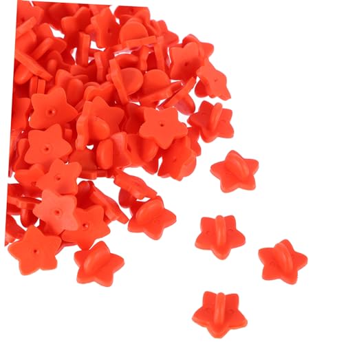SOIMISS 100 Stück Sternhutabzeichen dübel schmuck Krawattennadeln, Krawattenklammern Stern-Gummistiftrückseiten Fahnennadeln Stifthalter für Abzeichen Star Revers Pin rosa Stiftrücken rot von SOIMISS