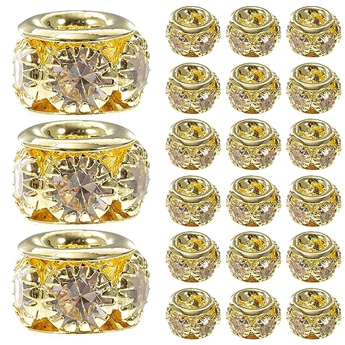 SOIMISS 100 Stück Strass Inlay Alloy Rondelle Spacer Beads für DIY Armbänder und Schmuckherstellung Glitzernde Abstandsperlen für Kreative Bastelprojekte von SOIMISS
