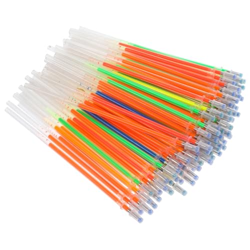 SOIMISS 100 Stück Teiliges Bunte Gelstift Nachfüllminen Fluoreszierende Schreibmine Kreative Ersatzminen für Kugelschreiber Leicht Installierbar für Schüler und Bastelbedarf von SOIMISS