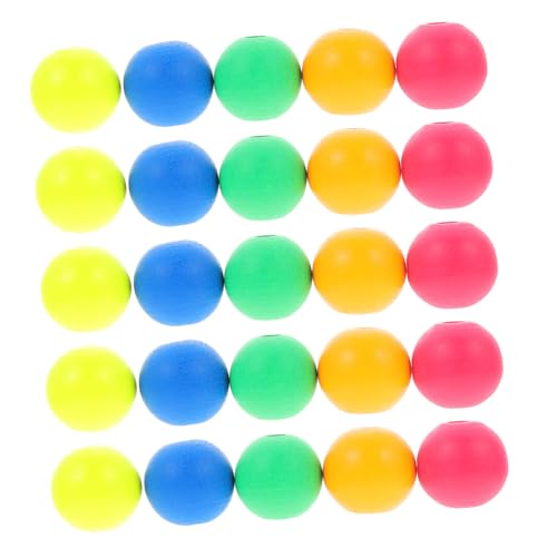 SOIMISS 100 Stück Teiliges Bunte Holzperlen Rund Langlebige DIY Bastelperlen zum Auffädeln Leuchtende Farben Gelb Grün Orange Blau Rosa Holzperlen für Schmuck und Dekoration von SOIMISS