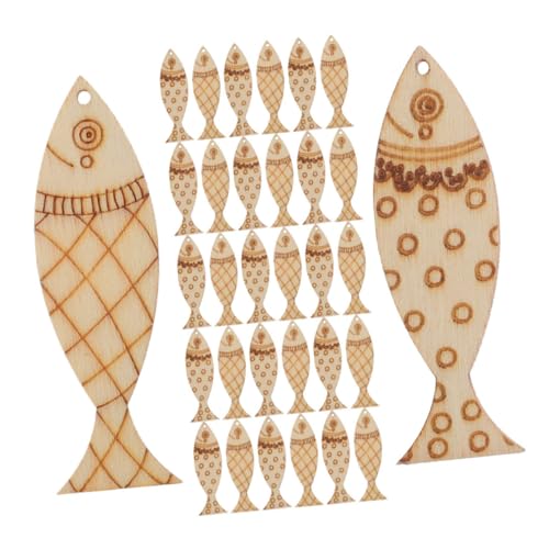 SOIMISS 100 Stück Teiliges Holzfisch-deko Löchern Naturbelassene DIY Anhänger für Bastelprojekte Kinderbastelei für Kindergarten und Partydekoration SOIMISS 100 Stück Teiliges Holzfisch-deko Löchern Naturbelassene DIY Anhänger für Bastelprojekte Kinderbastelei für Kindergarten und Partydekoration von SOIMISS