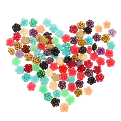 SOIMISS 100 Stück Teiliges Resin Rosenperlen für Schmuckherstellung Armbänder und Halsketten DIY Kreative Bastelperlen für Handgemachte Ohrringe und Geschenkideen von SOIMISS