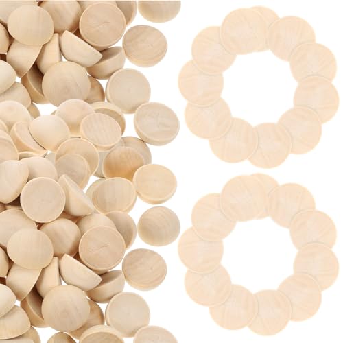 SOIMISS 100 Stück Unbehandelte Halbkugel Holzperlen Natürliche DIY Bastelperlen für Schmuck und Dekoration Glatte Oberfläche für Kreative Projekte von SOIMISS
