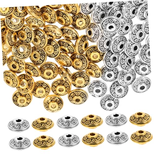 SOIMISS 100 Stück Vintage Legierung Spacer Perlen Ufo form Distanzperlen DIY Schmuckherstellung Bastelperlen für Armbänder Halsketten Handgemacht Zubehör in Antik Silber und Gold SOIMISS 100 Stück Vintage Legierung Spacer Perlen Ufo form Distanzperlen DIY Schmuckherstellung Bastelperlen für Armbänder Halsketten Handgemacht Zubehör in Antik Silber und Gold von SOIMISS