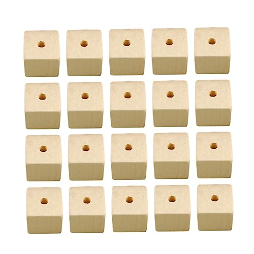 SOIMISS 100 Stück Zubehör für Holzperlen Zahlenperlenstifte geformte Perlen gießen Anhänger für die Schmuckherstellung Pop-Perlen Reiz DIY-Perlen Buchstabenperlen quadratisch Bambus von SOIMISS