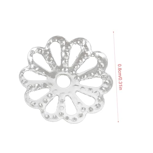 SOIMISS 1000 Stück Blumen Perlenkappen Metall Filigrane Spacer Beads Caps für Schmuckherstellung DIY Armband Halskette Zubehör Silberfarbene Vintage Schmuckperlen von SOIMISS