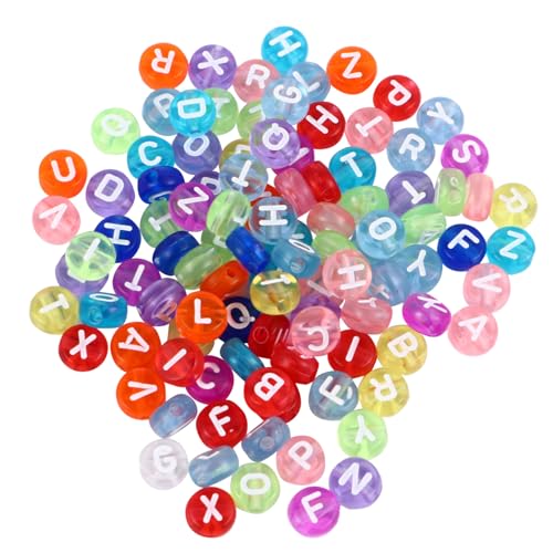 SOIMISS 1000 Stück Teiliges Acryl Buchstaben Perlen Bunte Alphabetperlen für Schmuckherstellung Auffädeln von Armbändern und Ketten Kreative DIY Bastelperlen von SOIMISS