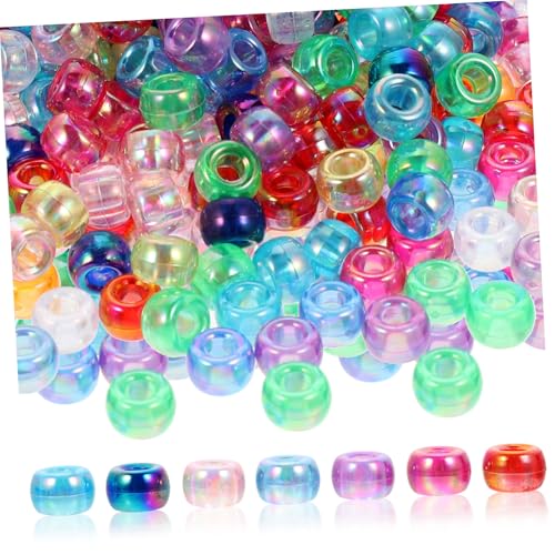 SOIMISS 1000 Stück Teiliges Acrylperlen Große Lochperlen für DIY Schmuckherstellung Runde Bunte Bastelperlen zum Auffädeln von Armbändern Halsketten und Charms Leicht und Glänzend von SOIMISS