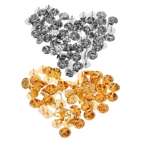 SOIMISS 100Sätze Broschen Clutch für Anstecknadeln Sicherer Pin Back Lock mit Praktischem Design für Krawatten Abzeichen und Schmuckherstellung Rundkopf Pins von SOIMISS