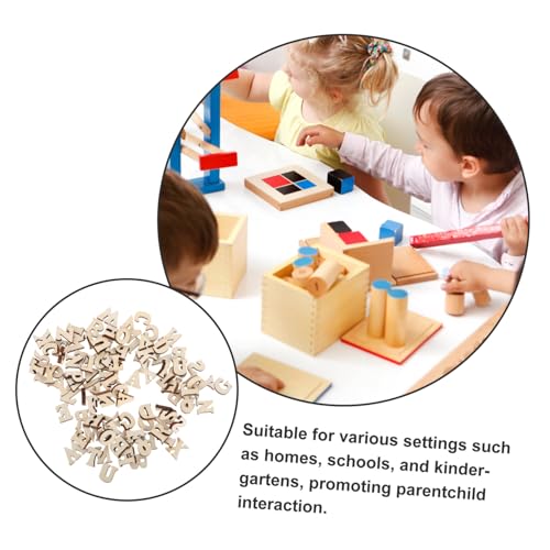 SOIMISS 104 Stück Teiliges Holzbuchstaben Vintage Farben Natürliche Holzdekoration für Kleinkinder Lernspielzeug DIY Bastelprojekte Kindergarten und Zuhause von SOIMISS