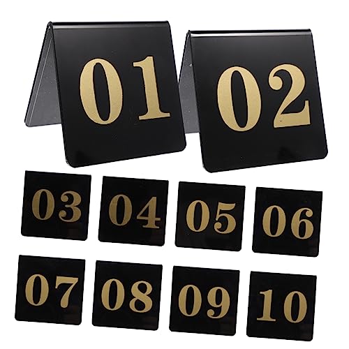 SOIMISS 10Stücke Förmige Tischnummern Für Hochzeiten Und Veranstaltungen Doppelseitige Beschriftung Mit Großen Schwarzem Hintergrund Mit Goldener von SOIMISS