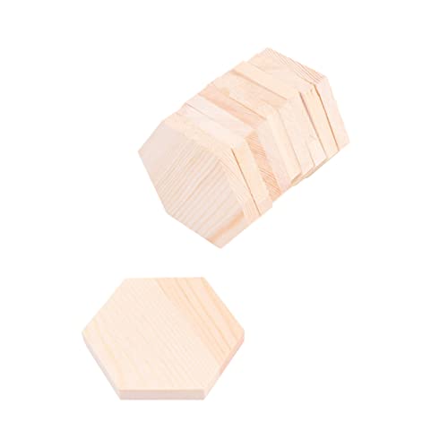 SOIMISS 10Stücke Polygonale Holzblöcke Kiefernholz Sechseckige DIY Holzplatten für Handwerk für Dekoration und Kunstprojekte Dicke von SOIMISS