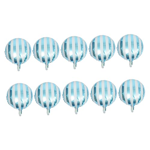 SOIMISS 10Stücke Runde Streifen Folienballons Candyfarben Partydekoration für Geburtstagsfeiern Hochzeiten und Feste aus Langlebigem Aluminiumfilm Vielseitig Einsetzbar für Jede von SOIMISS