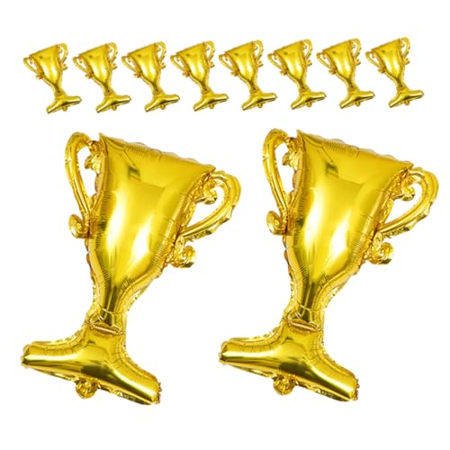 SOIMISS 10Stücke Trophäenballon Aluminiumfolie Goldfarbene Partydekoration Abschlussfeier Deko für Foto Requisiten und Sport Themenpartys von SOIMISS