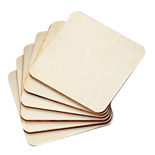SOIMISS 10Stücke Unbehandelte Holzscheiben Quadratisch DIY Bastelholz für Geschenketiketten Dekoration und Projekte Natürliche Holzplatten für Heimwerker von SOIMISS