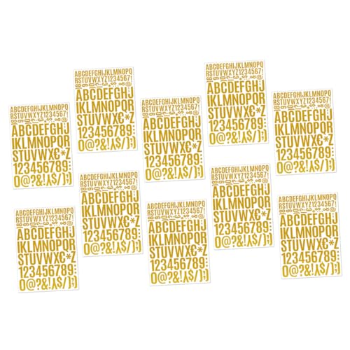 SOIMISS 12 Blatt Teiliges Selbstklebende Buchstaben und Zahlenaufkleber Wasserfest Heißpräge Effekt Dekorative Briefkasten und Adressaufkleber für DIY Scrapbooking Glatte Oberflächen von SOIMISS