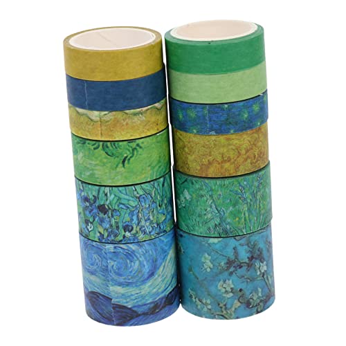 SOIMISS 12 Rollen Bunte Washi Tapes DIY Notizbuch Klebeband für Scrapbooking und Handwerk Klare Muster Einfach zu Verwenden für Kreative Projekte und Dekorationen von SOIMISS