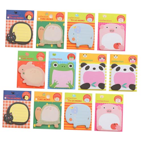 SOIMISS 12 Sätze Haftnotizen Kawaii Tier Memo Sticker für Büro und Zuhause Selbstklebend für Wichtige Erinnerungen und Notizen von SOIMISS