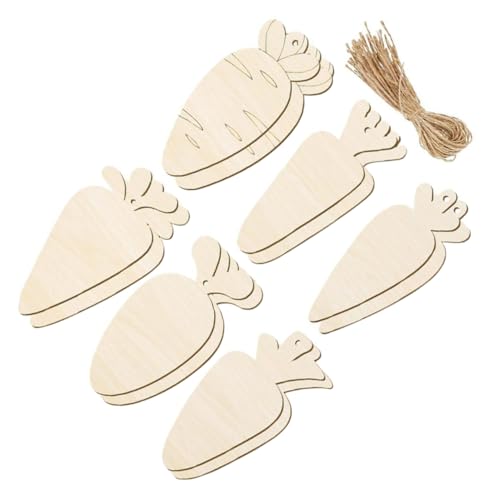 SOIMISS 12 Sätze Teiliges Holz Karotten Set zum Bemalen und Basteln Natürliche DIY Holzanhänger für Herbst und Osterdeko Langlebige Karotten Holzfiguren für Kreative Party Favors und von SOIMISS