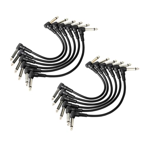 SOIMISS 12 Stück Gitarren Patchkabel Robuste Verbindungskabel für Effektpedale Langlebig Einfach zu Bedienen Schwarz für Musikinstrumente und von SOIMISS