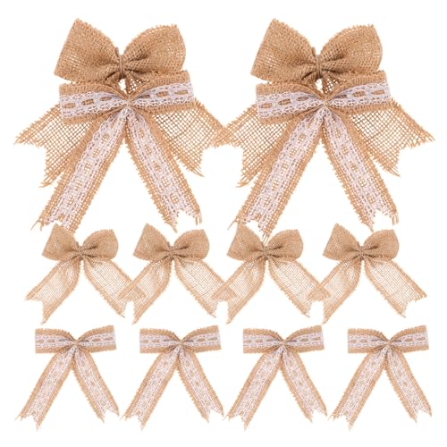 SOIMISS 12 Stück Lace Dekobowknoten Natürlichem Burlap für Weihnachtsbaum Kranz und Diy Bastelprojekte Vielseitige Festliche Dekorationen für SOIMISS 12 Stück Lace Dekobowknoten Natürlichem Burlap für Weihnachtsbaum Kranz und Diy Bastelprojekte Vielseitige Festliche Dekorationen für von SOIMISS