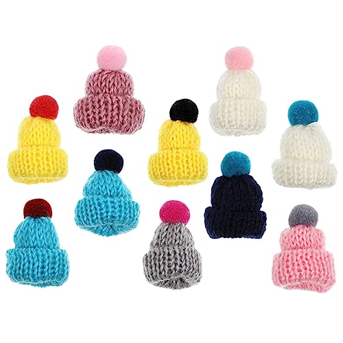 SOIMISS 12 Stück Mini Strickmützen Dekorative Abnehmbare Puppenhüte aus Hochwertigem Hautfreundlichem Material für DIY Projekte Weihnachtsdeko und Mehr Zufällige Farbe Zufällige Farbe von SOIMISS